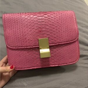 Celine Pink Python leather Box Bag